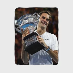 Motivating Tennis Player Roger Federer Fleece Blanket 1