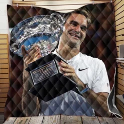 Motivating Tennis Player Roger Federer Quilt Blanket