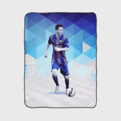 Motivational Football Player Lionel Messi Fleece Blanket 1