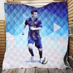 Motivational Football Player Lionel Messi Quilt Blanket