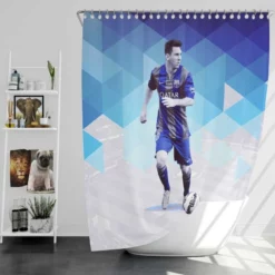 Motivational Football Player Lionel Messi Shower Curtain