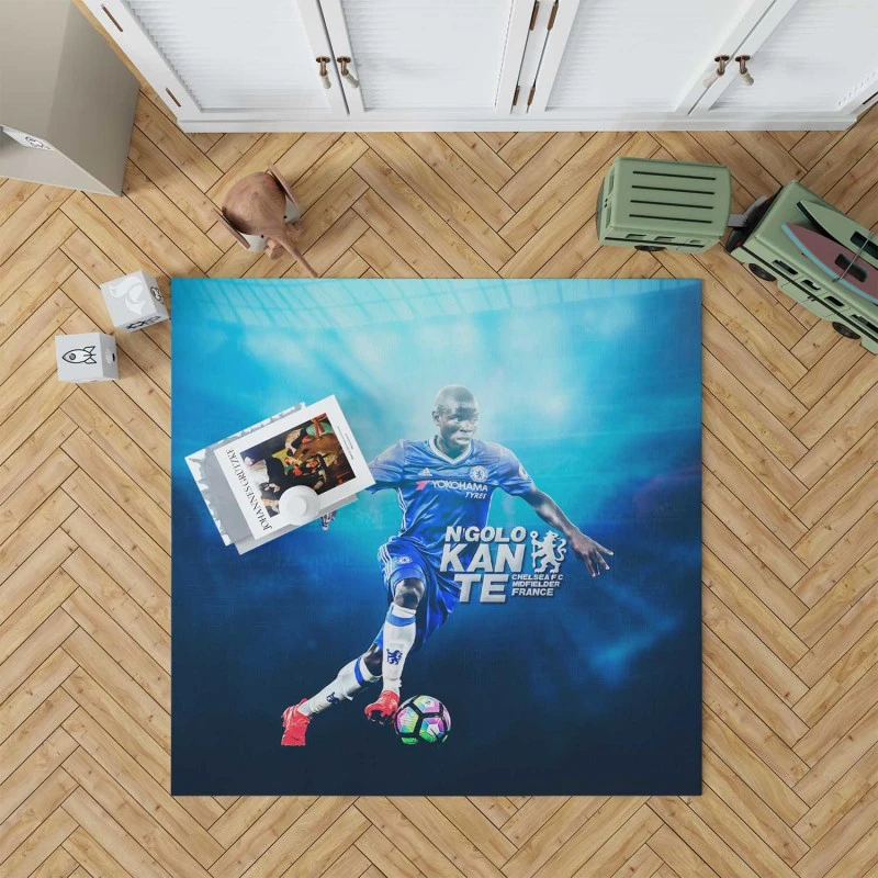 N Golo Kante  Chelsea Exciting Soccer Player Rug