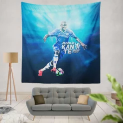 N Golo Kante  Chelsea Exciting Soccer Player Tapestry