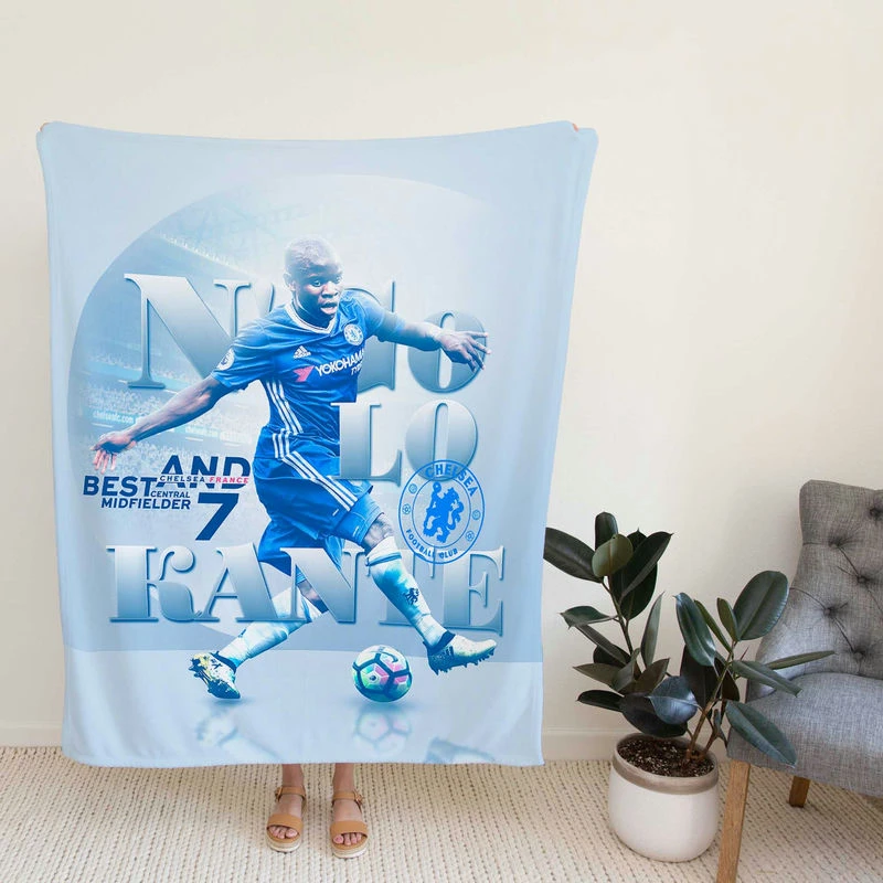 N Golo Kante  Chelsea Strong Football Player Fleece Blanket