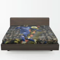 N Golo Kante Energetic Chelsea Football Player Fitted Sheet 1