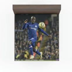N Golo Kante Energetic Chelsea Football Player Fitted Sheet