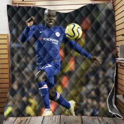 N Golo Kante Energetic Chelsea Football Player Quilt Blanket