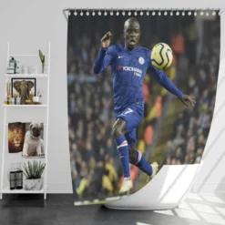 N Golo Kante Energetic Chelsea Football Player Shower Curtain