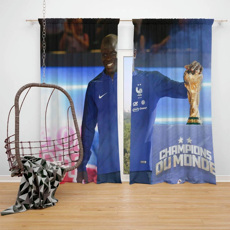 N Golo Kante FIFA World Cup Player Window Curtain