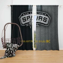 NBA Basketball Club San Antonio Spurs Logo Window Curtain