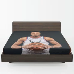 NBA Basketball Player Giannis Antetokounmpo Fitted Sheet 1