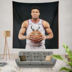 NBA Basketball Player Giannis Antetokounmpo Tapestry
