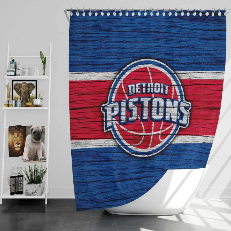 NBA Basketball Team Detroit Pistons Shower Curtain