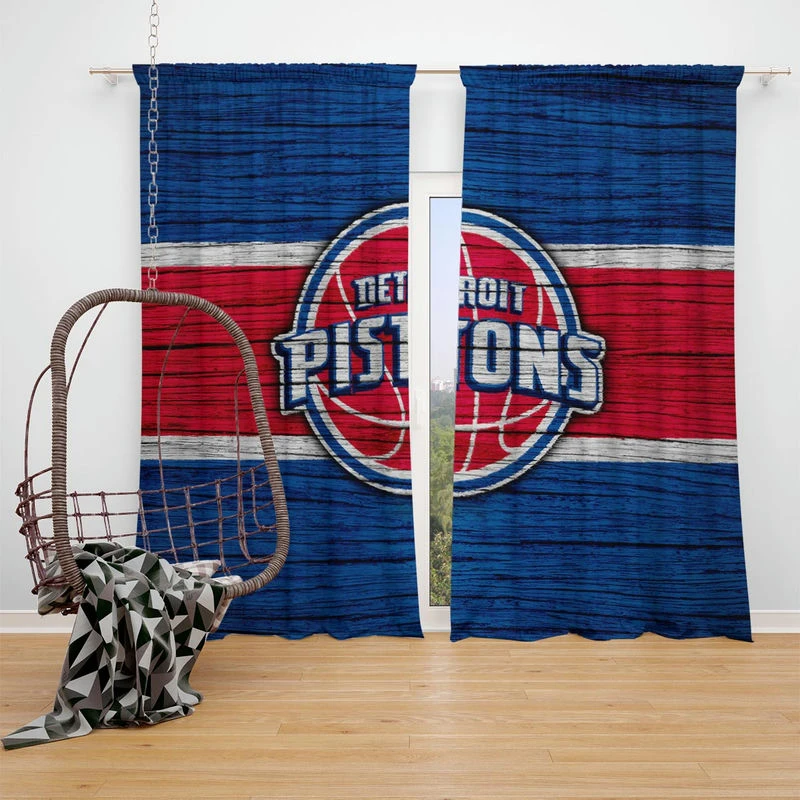 NBA Basketball Team Detroit Pistons Window Curtain