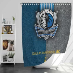 NBA Champions Basketball Logo Dallas Mavericks Shower Curtain
