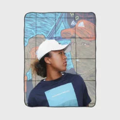 Naomi Osaka Awarded WTA Tennis Player Fleece Blanket 1