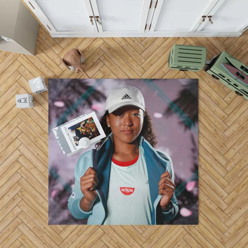 Naomi Osaka Powerful WTA Tennis Player Rug