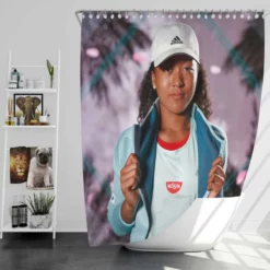 Naomi Osaka Powerful WTA Tennis Player Shower Curtain