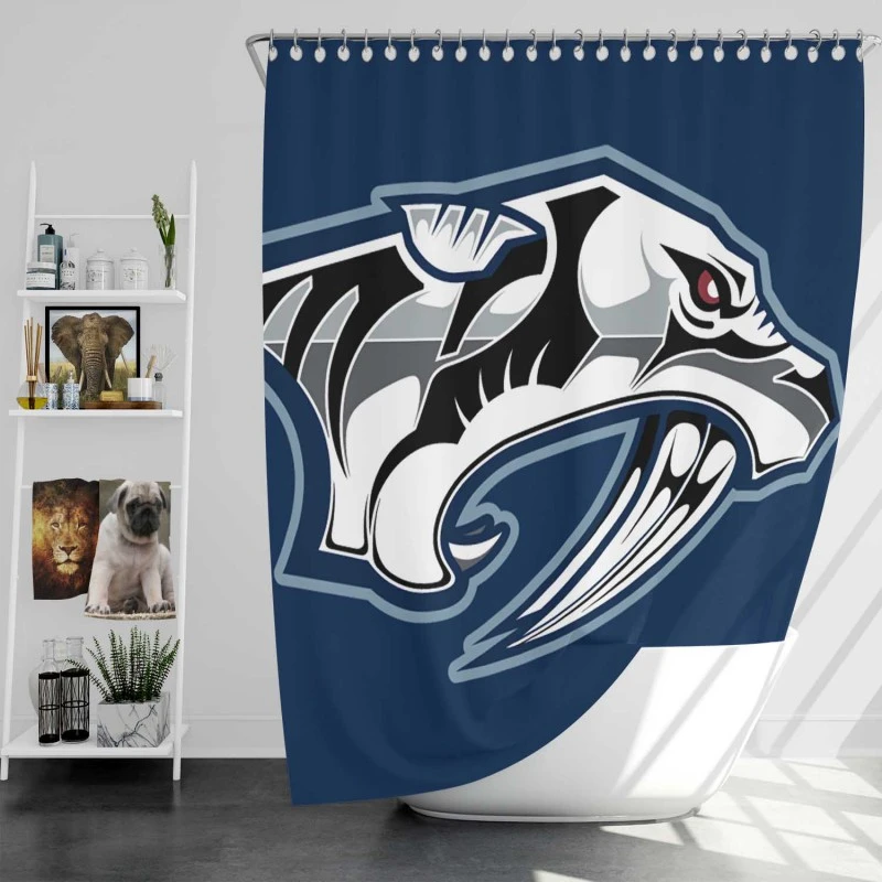 Nashville Predators Popular NHL Hockey Team Shower Curtain