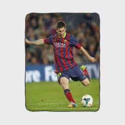 Nervous Barca Soccer Player Lionel Messi Fleece Blanket 1