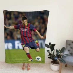 Nervous Barca Soccer Player Lionel Messi Fleece Blanket