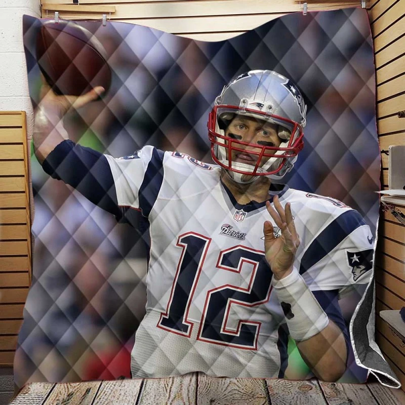 New England Patriots Tom Brady NFL Quilt Blanket