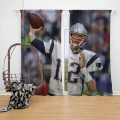 New England Patriots Tom Brady NFL Window Curtain