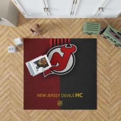 New Jersey Devils Professional Ice Hockey Team Rug