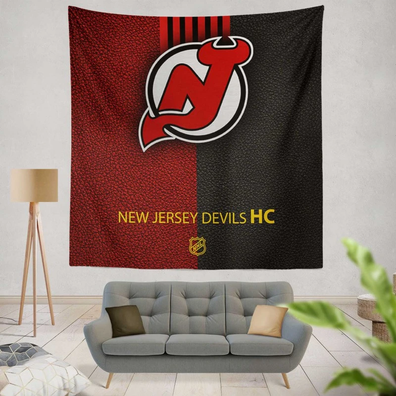 New Jersey Devils Professional Ice Hockey Team Tapestry