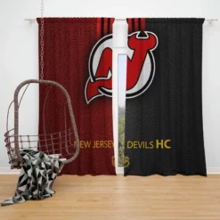 New Jersey Devils Professional Ice Hockey Team Window Curtain