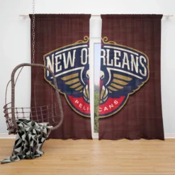 New Orleans Pelicans Strong NBA Basketball Club Window Curtain
