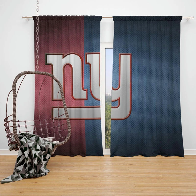 New York Giants Professional American Football Team Window Curtain