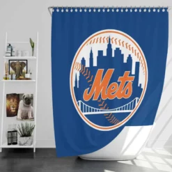 New York Mets Popular MLB Baseball Team Shower Curtain