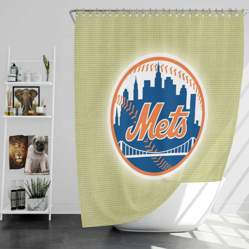 New York Mets Professional Baseball Team Shower Curtain