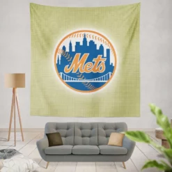 New York Mets Professional Baseball Team Tapestry