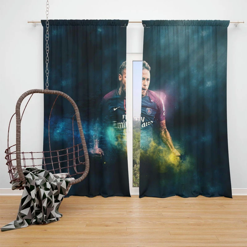 Neymar Active PSG Football Player Window Curtain