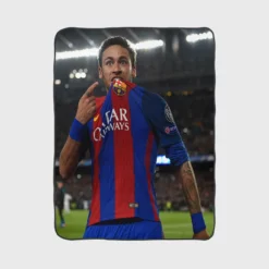 Neymar Barcelona Sports Player Fleece Blanket 1