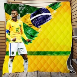 Neymar Brazil Footballer Quilt Blanket