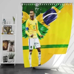 Neymar Brazil Footballer Shower Curtain