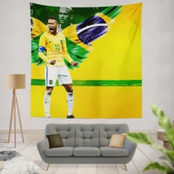 Neymar Brazil Footballer Tapestry