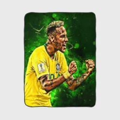 Neymar Brazil Soccer Player Fleece Blanket 1