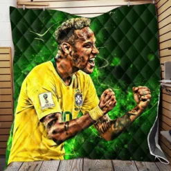 Neymar Brazil Soccer Player Quilt Blanket