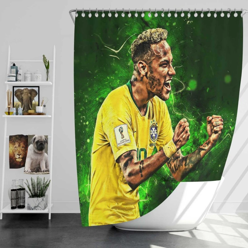 Neymar Brazil Soccer Player Shower Curtain