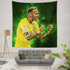 Neymar Brazil Soccer Player Tapestry