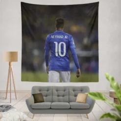 Neymar Capable Soccer Player Tapestry