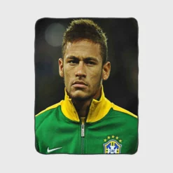 Neymar Competitive Football Player Fleece Blanket 1