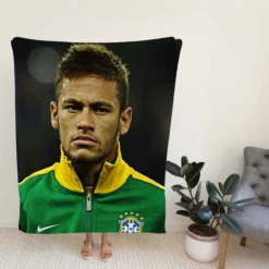 Neymar Competitive Football Player Fleece Blanket