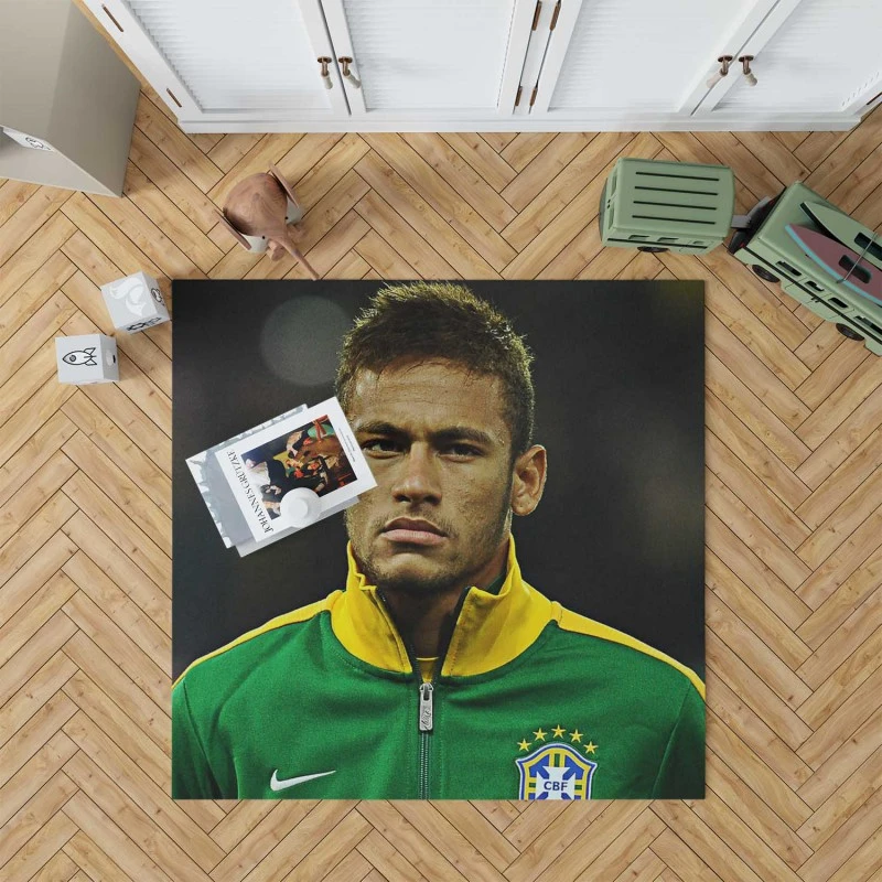 Neymar Competitive Football Player Rug