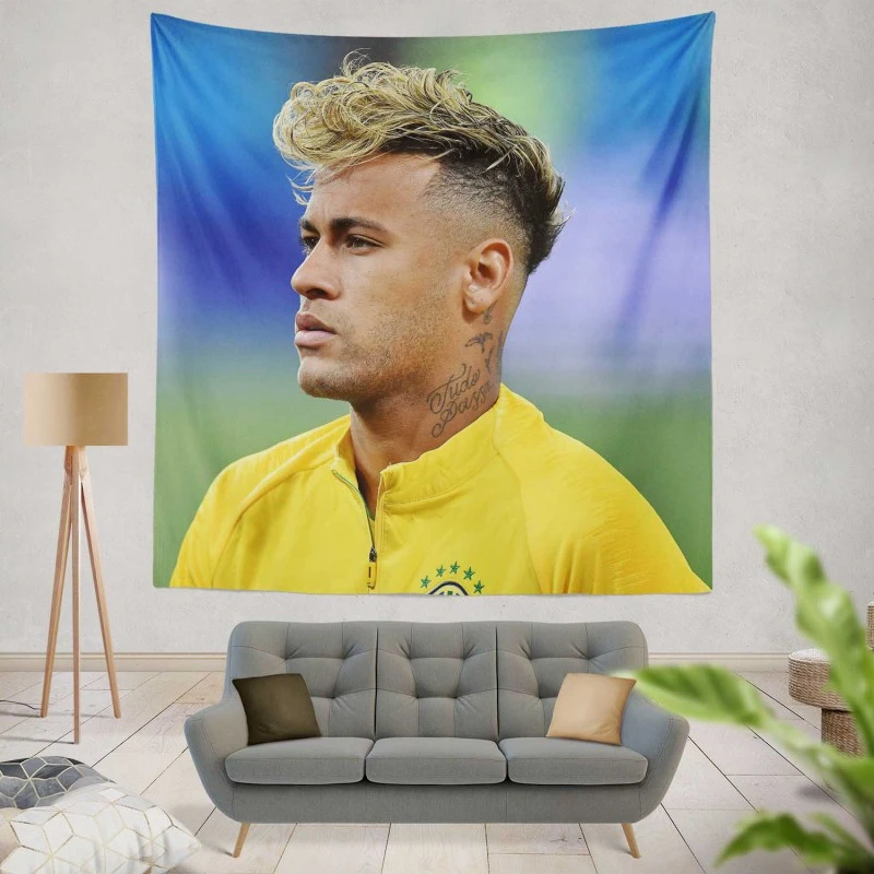 Neymar Dependable Brazil sports Player Tapestry