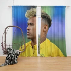 Neymar Dependable Brazil sports Player Window Curtain